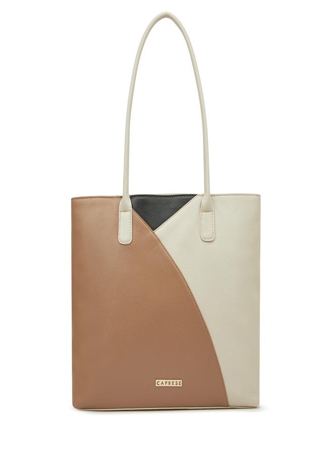 كابريس حقيبة حمل كبيرة من كابريس توبي، متوافقة مع أجهزة الكمبيوتر المحمولة مقاس 16 بوصة، للنساء | تصميم أنيق ومتين ومتعدد الجيوب للعمل والسفر والتسوق | أحزمة مريحة للكتف والحمل باليد (بيج داكن) - Image 1